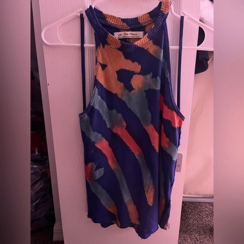 NWT Free People tie dye tank top, cut out back size Small - Picture 3 of 5
